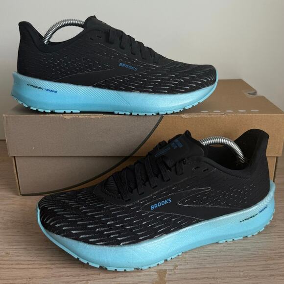 Brooks Hyperion Tempo Black/Iced Aqua Lightweight Women Sneakers- SZ 7.5